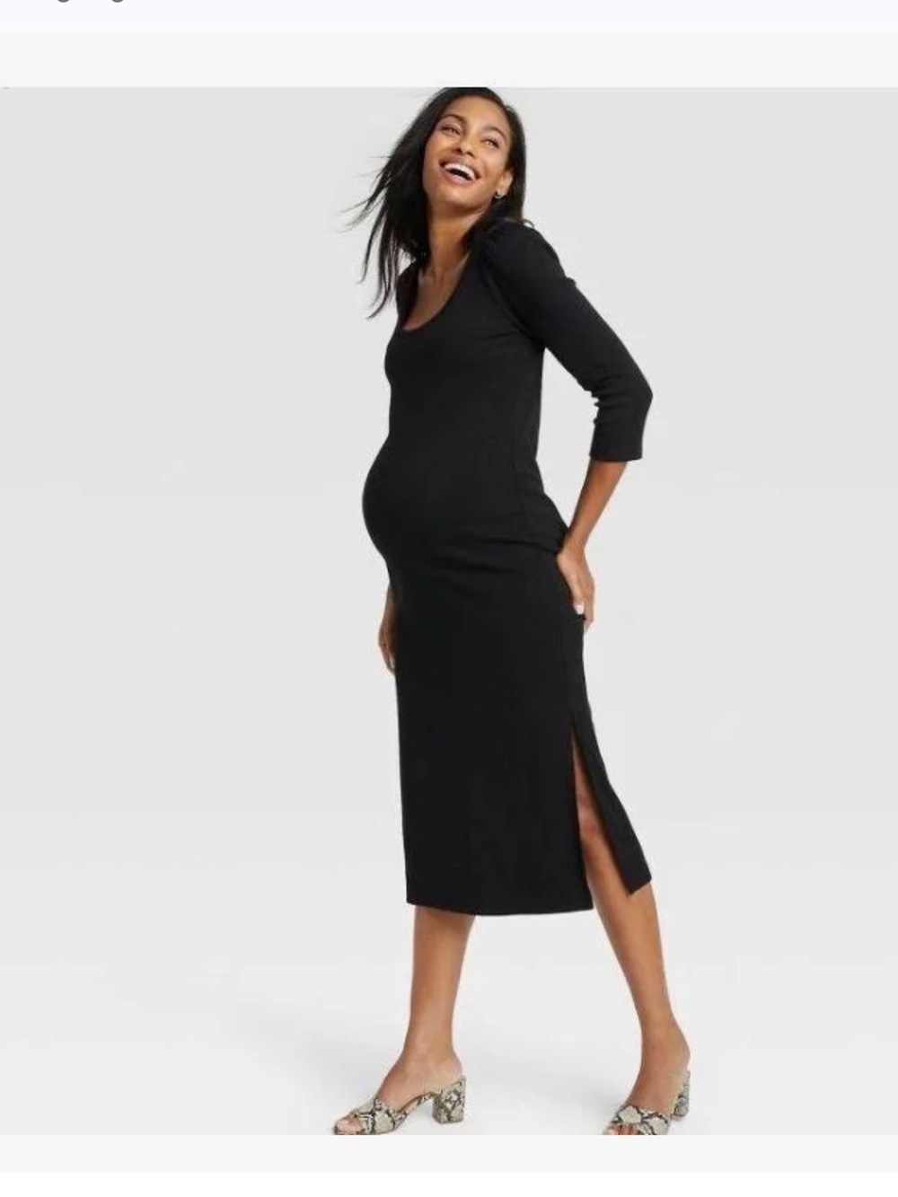The Nines by HATCH Black Scoop Neck Maxi Dress